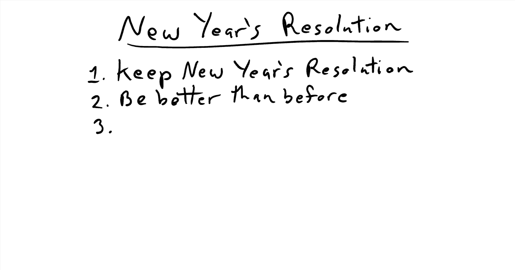 New Year’s Resolution